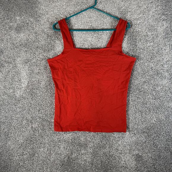 Gaiam Tank Top Womens Large Red Organic Cotton Yoga Activewear Square Neck - Picture 1 of 7